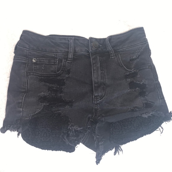 Black AE Hi-Rise Shorts - Picture 1 of 5